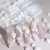 5D körömdíszítő fehér rózsa (6 féle)