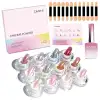 CANNI - Chrome Powder szett - 12db krómpor + Chrome Powder Top Coat 9ml