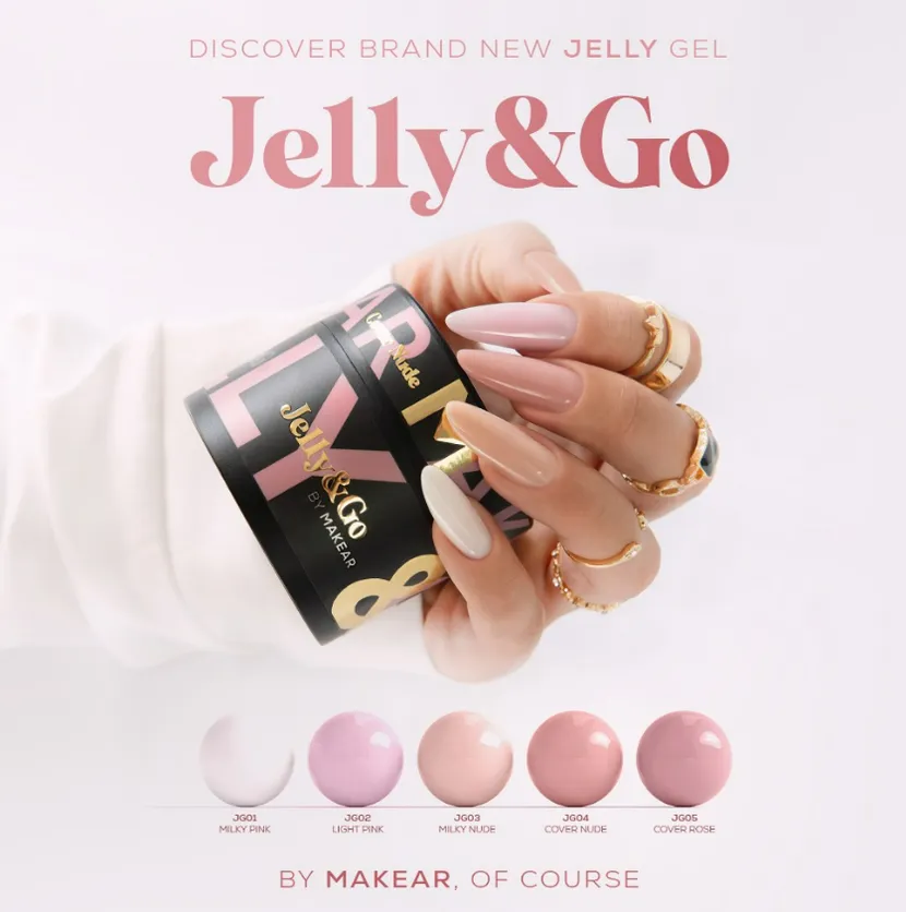 MAKEAR JELLY&GO Builder Gél 15ml No.JG01 Milky Pink