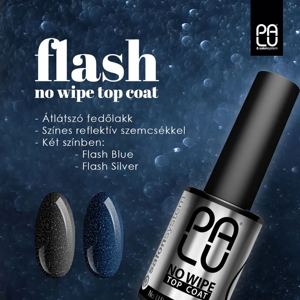 PALU Top Coat - Flash Blue - fixálásmentes fényzselé - 11g