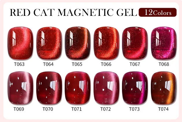 BORN PRETTY PRO UV/LED gél lakk 15 ml - T068 - Red Cat Magnetic Gel