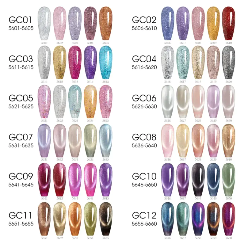 Venalisa 5 db-os UV/LED Glitter gél lakk szett - 5x10 ml - GC01