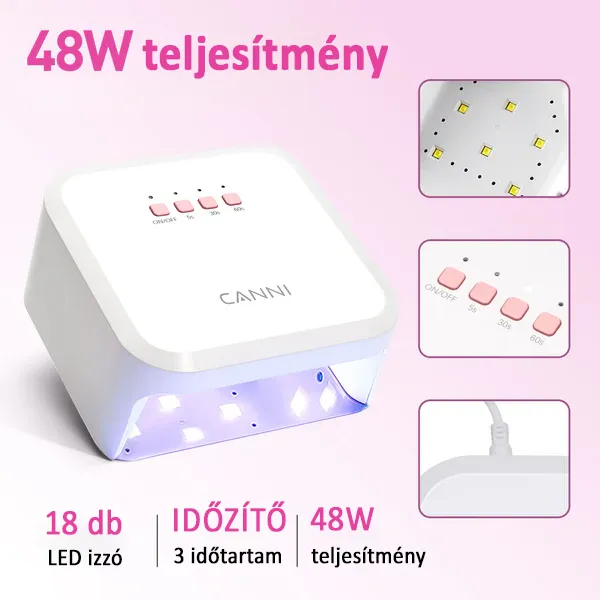 CANNI UV/LED Mini Műkörmös Lámpa - 18 LED