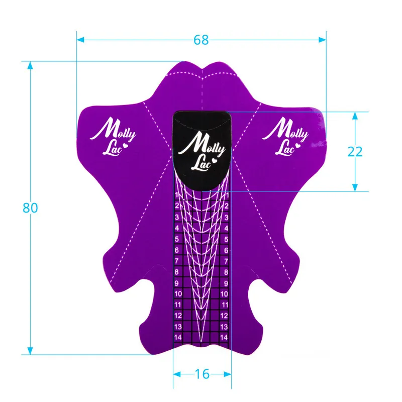 MollyLac műkörömépítő sablon - Stiletto Long Spitz - 50db
