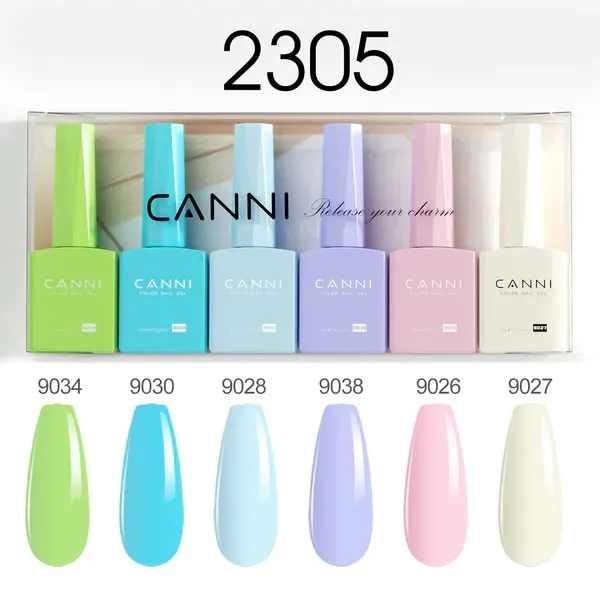 CANNI HEMA FREE UV/LED gél lakk szett 6x9ml - 2305 - Colorful Kaleidoscope