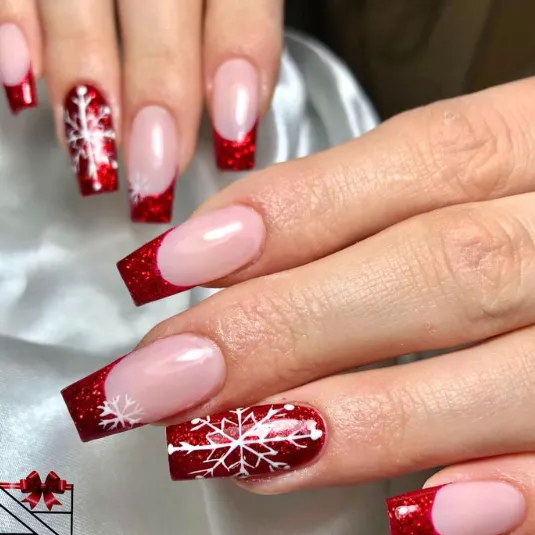 SEMILAC UV/LED Gél Lakk 7ml - 318 - Burgundy Red Glitter
