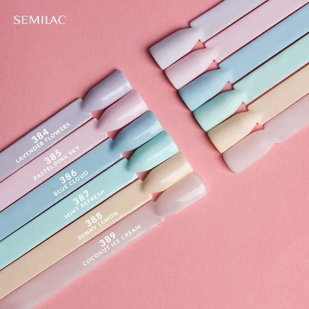 SEMILAC UV/LED Gél Lakk 7ml - 389 - HEMA FREE - Coconut Ice Cream