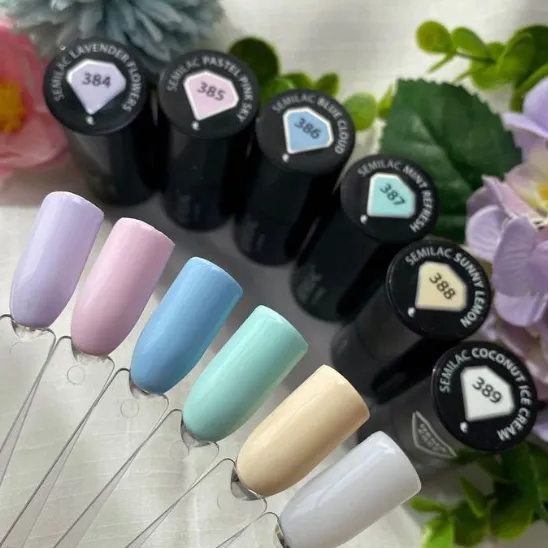 SEMILAC UV/LED Gél Lakk 7ml - 389 - HEMA FREE - Coconut Ice Cream