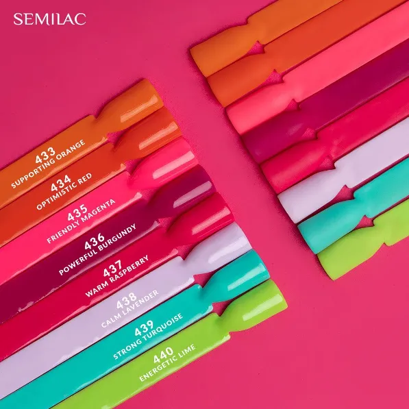 SEMILAC UV/LED Gél Lakk 7ml - 436 - HEMA FREE - Powerful Burgundy