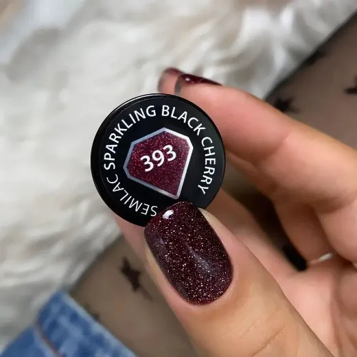 SEMILAC UV/LED Gél Lakk 7ml - 393 - HEMA FREE - Sparkling Black Cherry