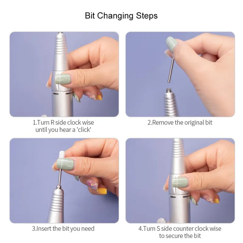 Professzionális hordozható műköröm csiszológép FEHÉR - 35000 RPM