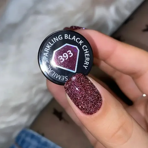 SEMILAC UV/LED Gél Lakk 7ml - 393 - HEMA FREE - Sparkling Black Cherry
