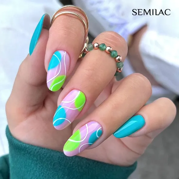 SEMILAC UV/LED Gél Lakk 7ml - 448 - HEMA FREE - Azure Green