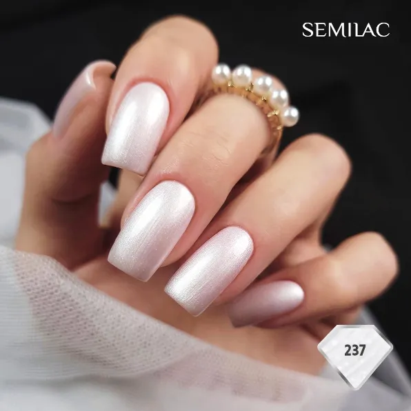 SEMILAC UV/LED Gél Lakk 7ml - 237 - HEMA FREE - White Pearl