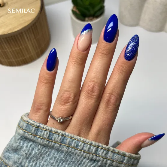 SEMILAC UV/LED Gél Lakk 7ml - 308 - Festive Blue