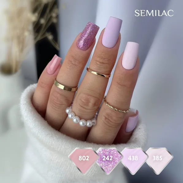SEMILAC UV/LED Gél Lakk 7ml - 385 - Pastel Pink Sky