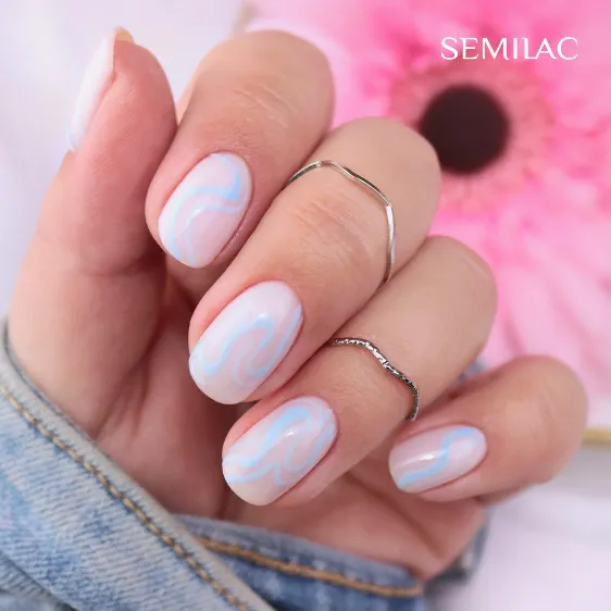 SEMILAC UV/LED Gél Lakk 7ml - 389 - HEMA FREE - Coconut Ice Cream