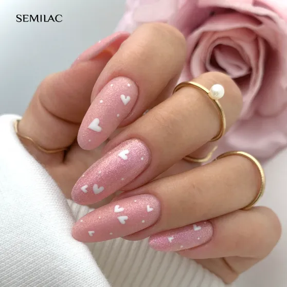 SEMILAC UV/LED Gél Lakk 7ml - 390 - HEMA FREE - Spark of Bare Love