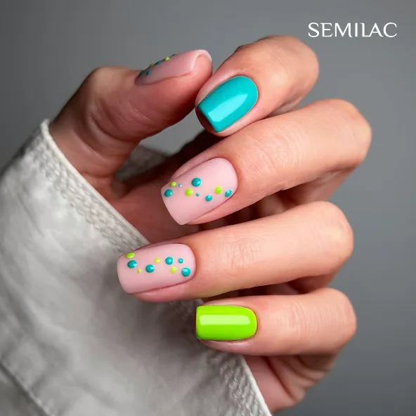 SEMILAC UV/LED Gél Lakk 7ml - 448 - HEMA FREE - Azure Green