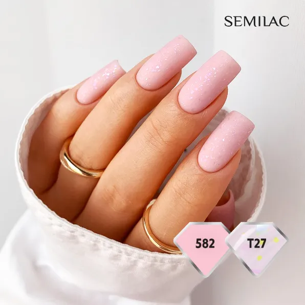 SEMILAC UV/LED Gél Lakk 7ml - 582 - HEMA FREE - Natural Rose