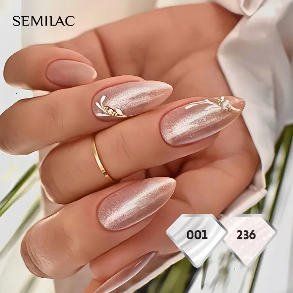 SEMILAC UV/LED Gél Lakk 7ml - 236 - HEMA FREE - Peach Pearl