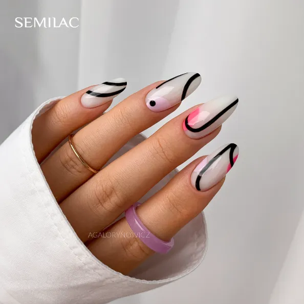 SEMILAC UV/LED Gél Lakk 7ml - 389 - HEMA FREE - Coconut Ice Cream