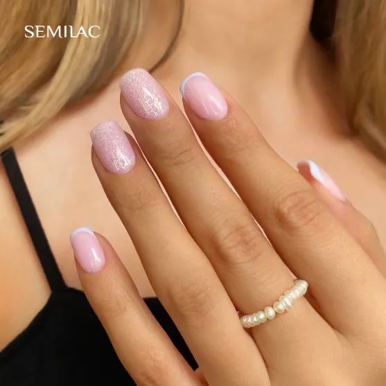 SEMILAC UV/LED Gél Lakk 7ml - 582 - HEMA FREE - Natural Rose