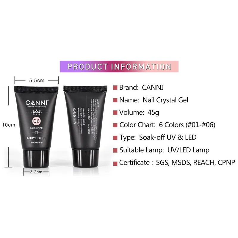 CANNI Poly Gél - Új formula - 45g - No.02 White