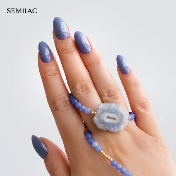 SEMILAC UV/LED Gél Lakk 7ml - 379 - HEMA FREE - Shimmer Stone Saphirre