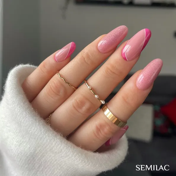 SEMILAC UV/LED Gél Lakk 7ml - 390 - HEMA FREE - Spark of Bare Love