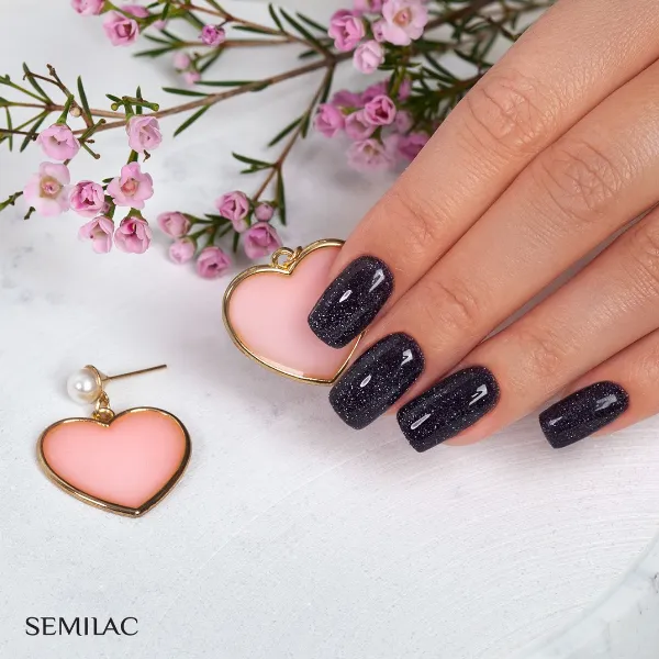 SEMILAC UV/LED Gél Lakk 7ml - 394 - HEMA FREE - Sparkling Midnight Date