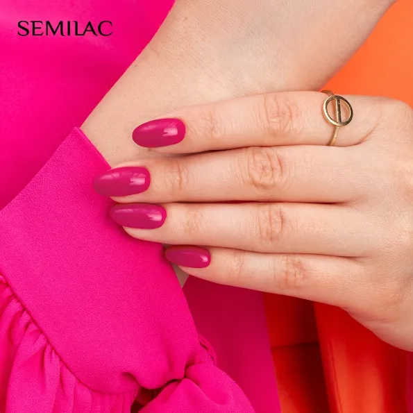 SEMILAC UV/LED Gél Lakk 7ml - 436 - HEMA FREE - Powerful Burgundy