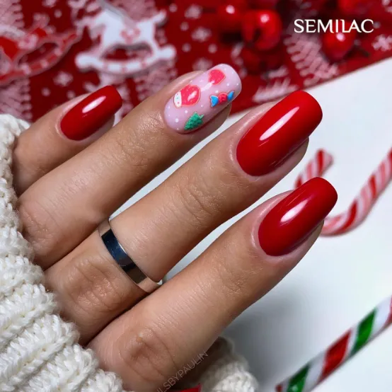 SEMILAC UV/LED Gél Lakk 7ml - 027 - Intense Red