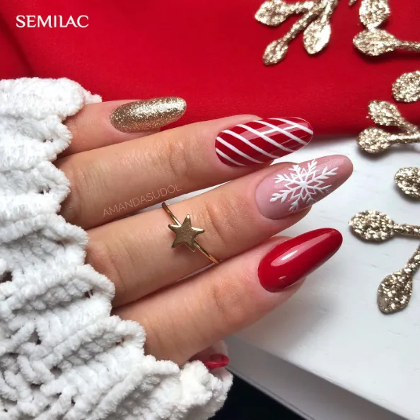 SEMILAC UV/LED Gél Lakk 7ml - 037 - Gold Disco