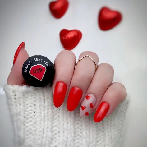 SEMILAC UV/LED Gél Lakk 7ml - 039 - Sexy Red