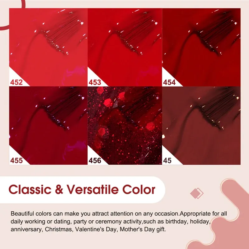 Venalisa 6 db-os UV/LED Gél lakk szett - 2205 - XMAS Red