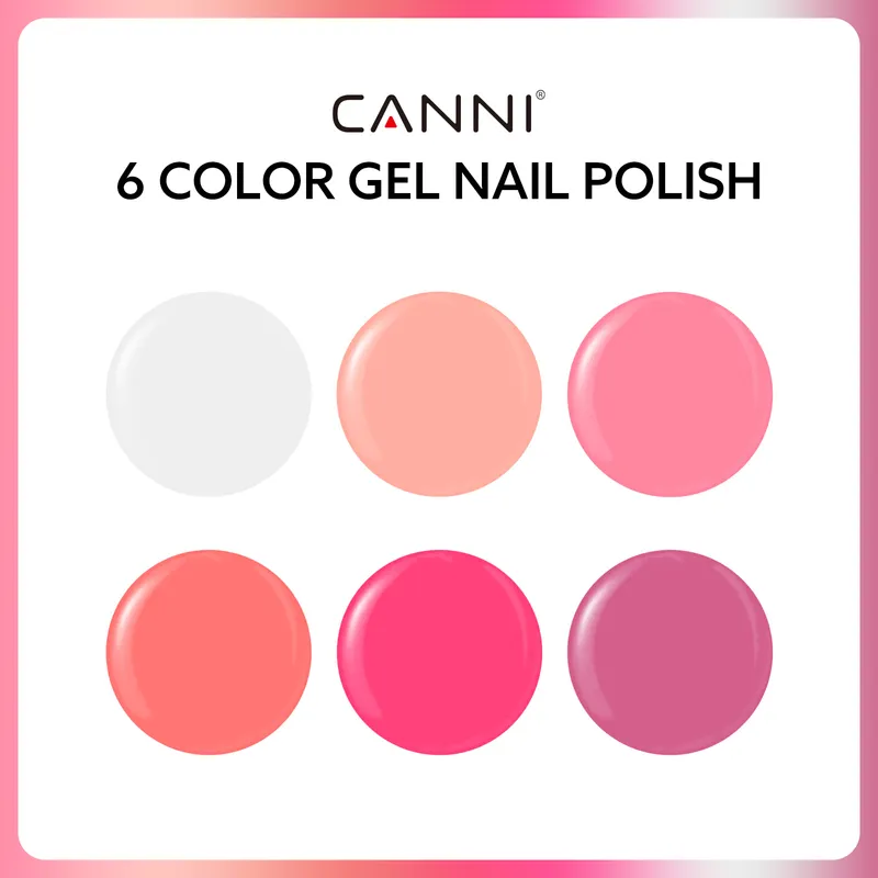 CANNI HEMA FREE UV/LED gél lakk szett 6x9ml - 2311 -  Blush Bliss Bouquet