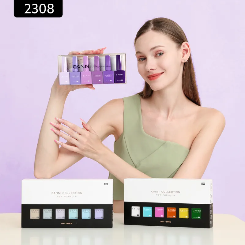 CANNI HEMA FREE UV/LED gél lakk szett 6x9ml - 2308 - Purple Haze Harmony