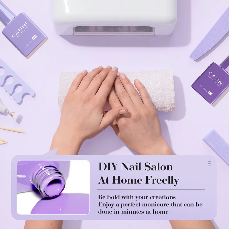 CANNI HEMA FREE UV/LED gél lakk szett 6x9ml - 2308 - Purple Haze Harmony