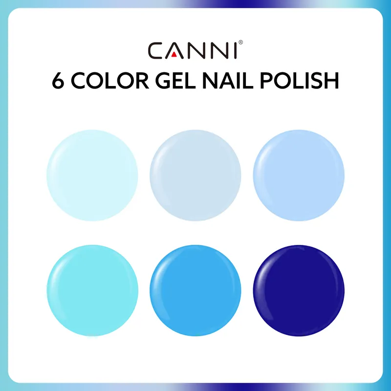 CANNI HEMA FREE UV/LED gél lakk szett 6x9ml - 2313 - Crystal Clear Waters