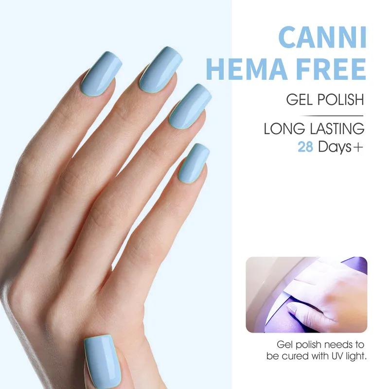 CANNI HEMA FREE UV/LED gél lakk szett 6x9ml - 2313 - Crystal Clear Waters