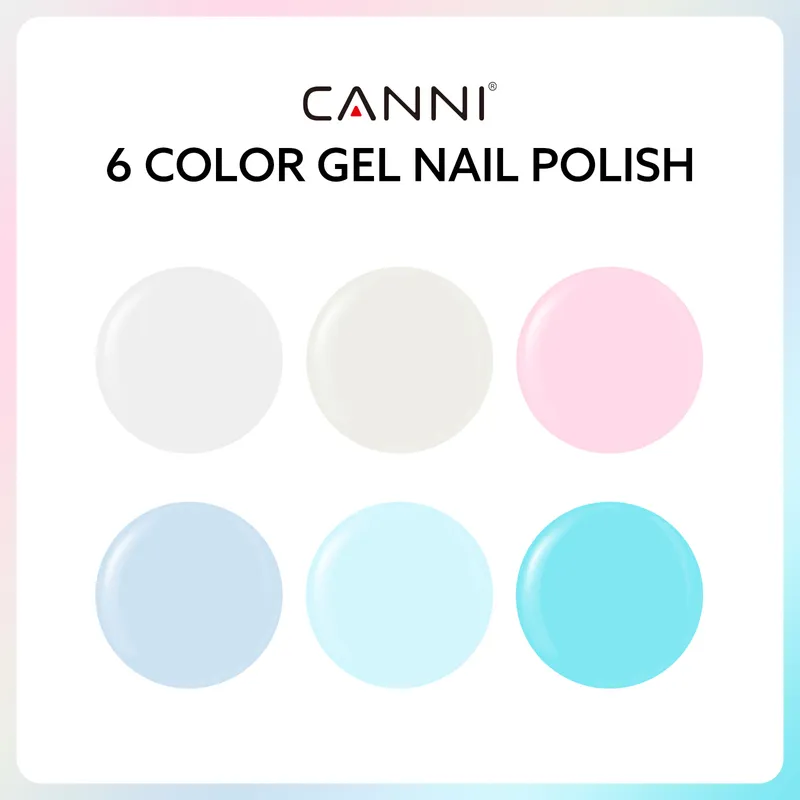 CANNI HEMA FREE UV/LED gél lakk szett 6x9ml - 2319 - Cotton Candy