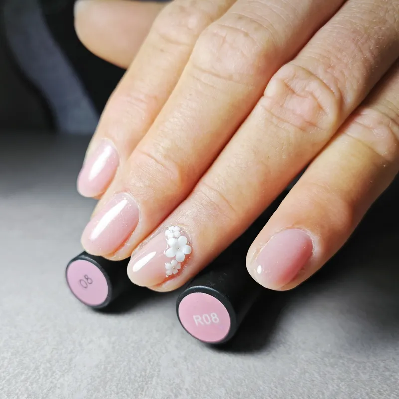 3D körömdíszítő virág mix - fehér