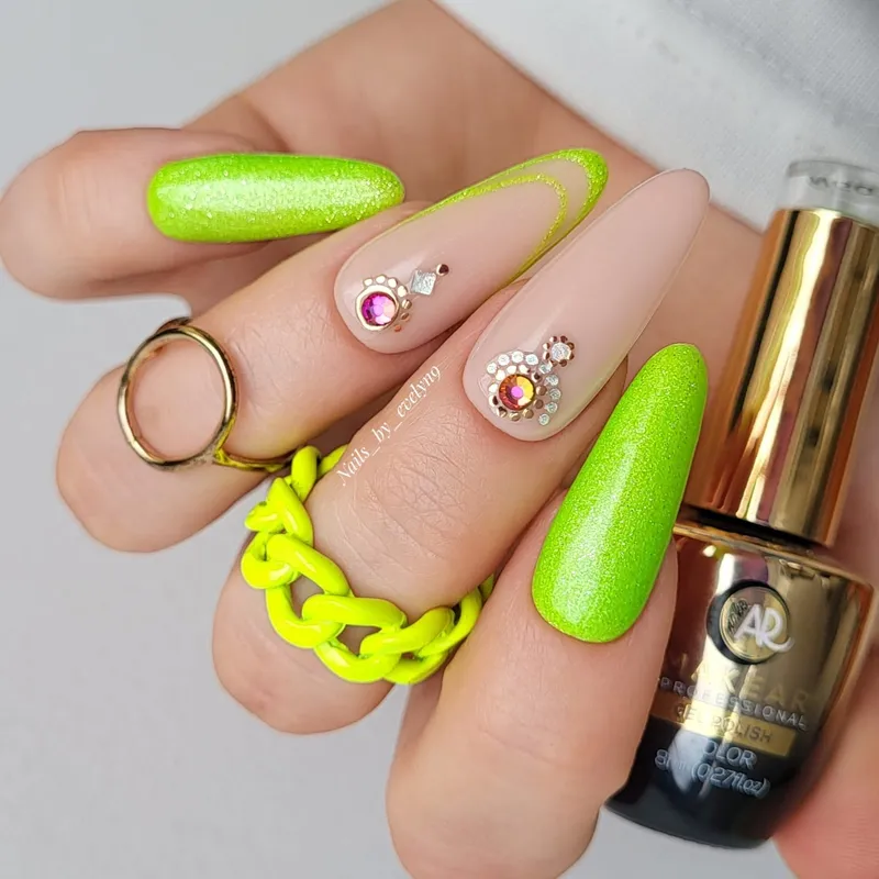 MAKEAR Glitter Neon Gel Polish 8ml No.NG01 Jamaica Neoshine