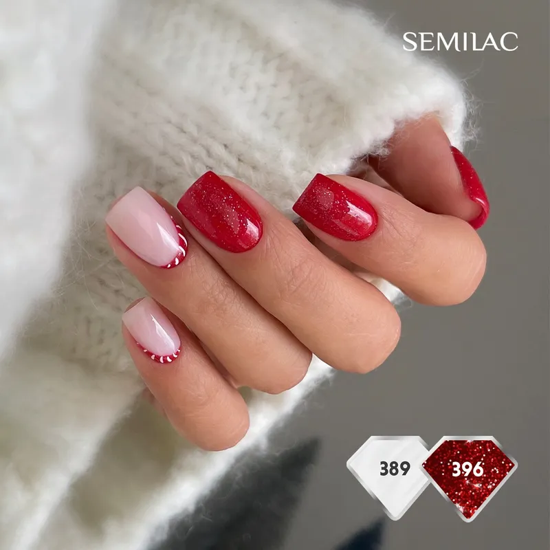 SEMILAC UV/LED Gél Lakk 7ml - 396 - HEMA FREE - Flash and Blush