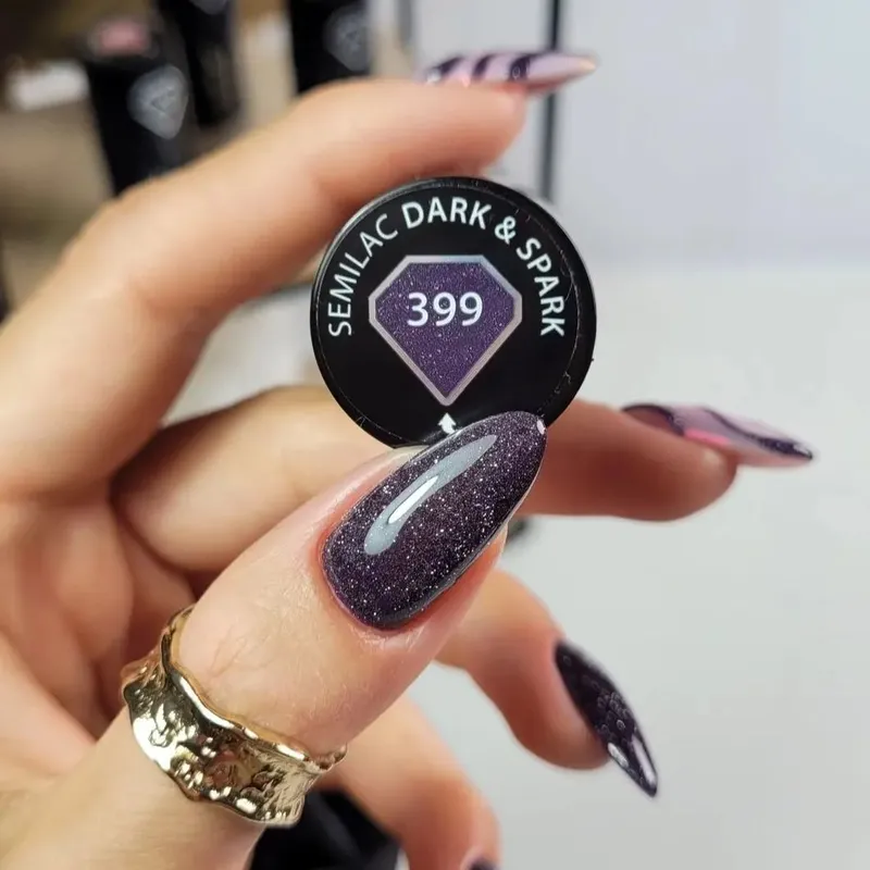 SEMILAC UV/LED Gél Lakk 7ml - 399 - HEMA FREE - Dark & Spark