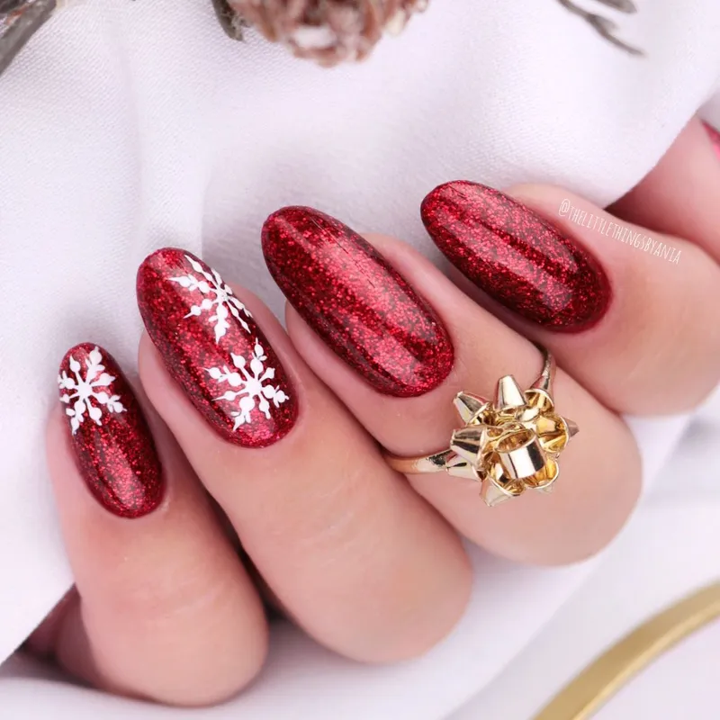 SEMILAC UV/LED Gél Lakk 7ml - 318 - Burgundy Red Glitter