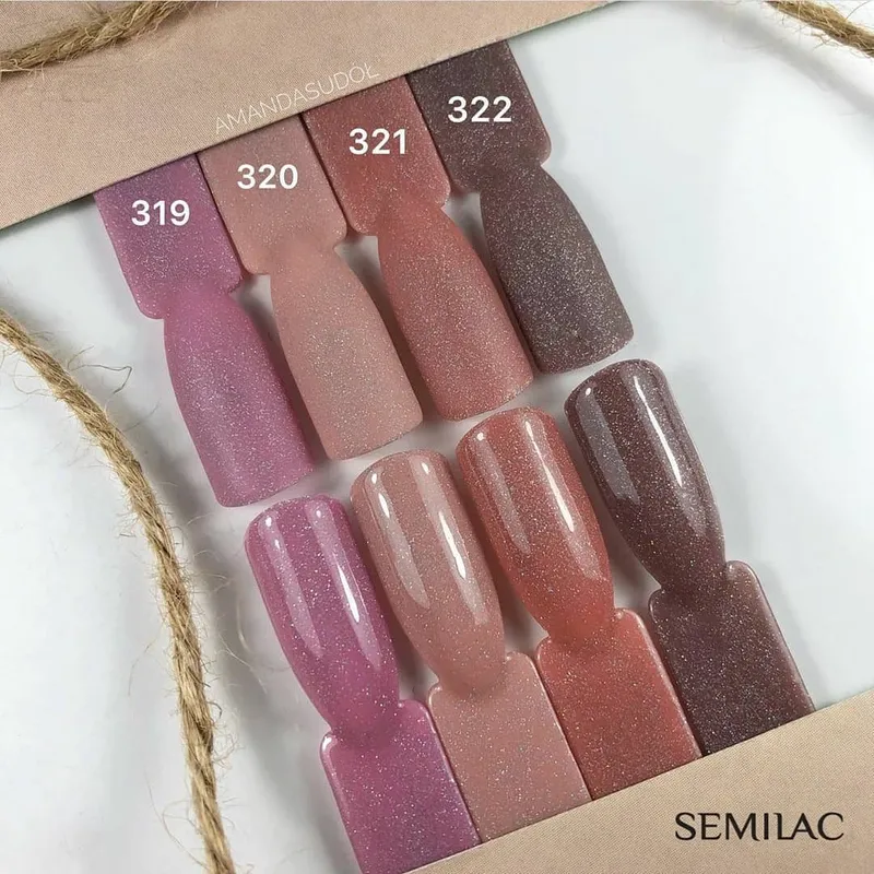 SEMILAC UV/LED Gél Lakk 7ml - 319 - Shimmer Dust Pink