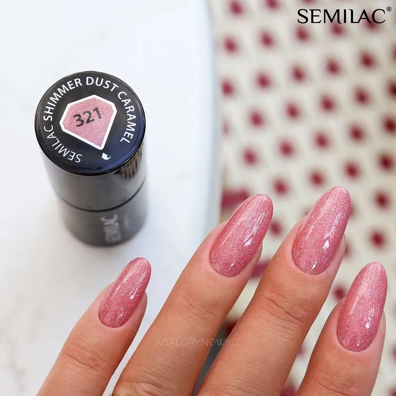 SEMILAC UV/LED Gél Lakk 7ml - 321 - Shimmer Dust Caramel