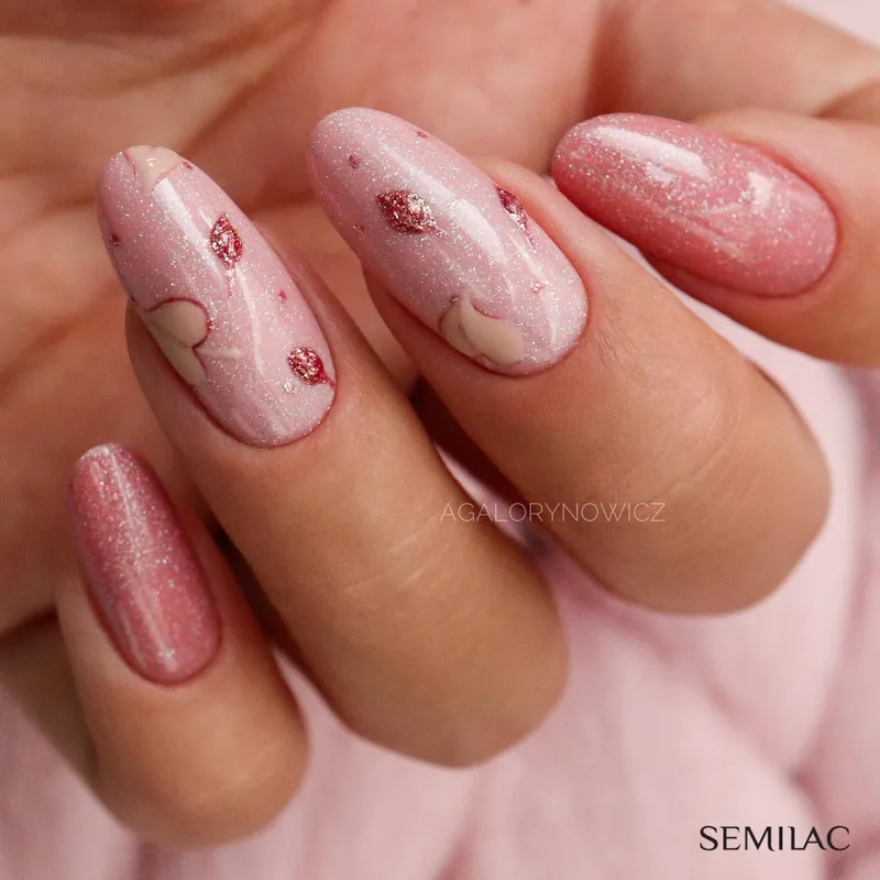 SEMILAC UV/LED Gél Lakk 7ml - 321 - Shimmer Dust Caramel